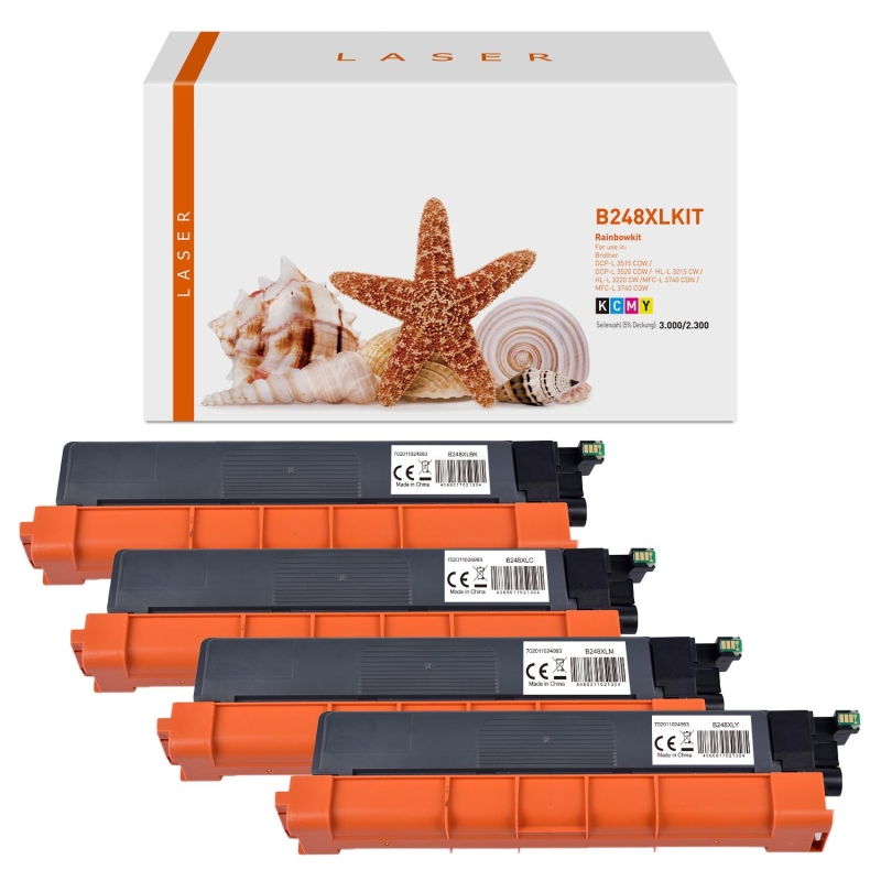 TN2-248XL kompatible Toner Brother Rainbow Kit cmyk